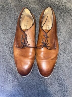Asher Green Brown Leather Derby Shoes - Polished Men’s Dress Oxfords